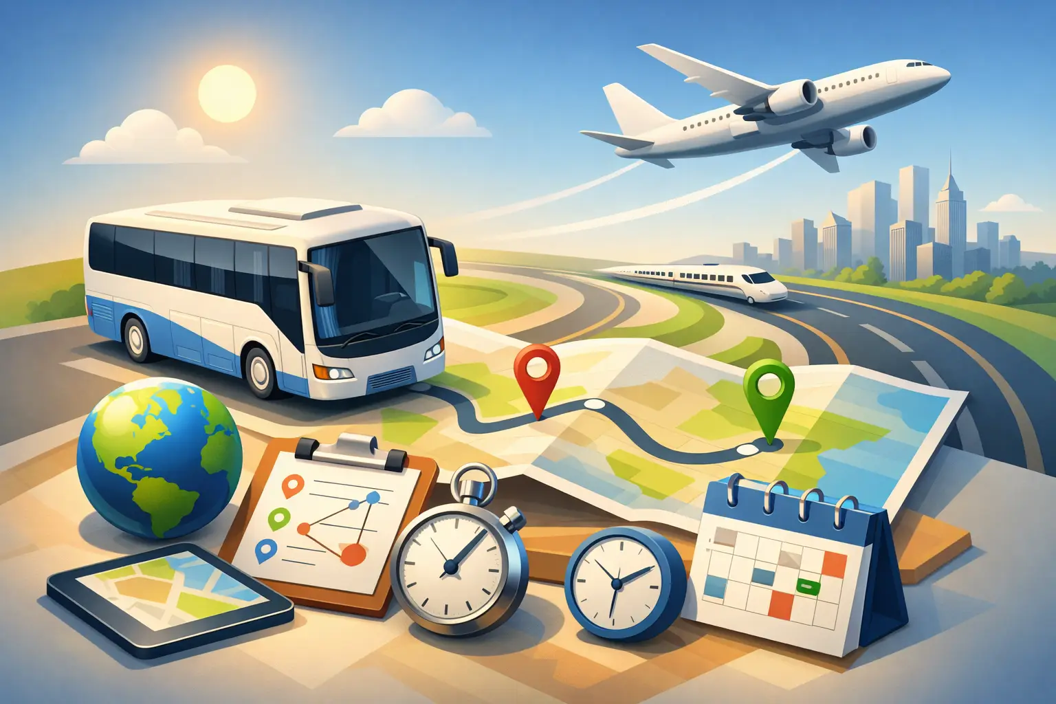 Long Distance Transfer Planning That Stays on Time